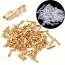 100pcs 2.8mm Brass Crimp Terminal Female Spade Connectors with Insulating Sleeve