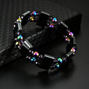 Unisex Multicolor Magnetic Bracelet Beads Hematite Stone for Therapy Health S9Z8