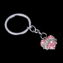 Pink Rhinestones Heart Pendant Best Friend Keyring Keychain Key Chain Gift