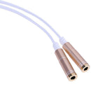 3.5mm Stereo Audio Male to 2 Female Headphone Mic Y Splitter Cable Adapter