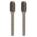 2x Rotary Burr Bit Shank Woodwork Grinding CNC Milling Tool, 6mm Shank