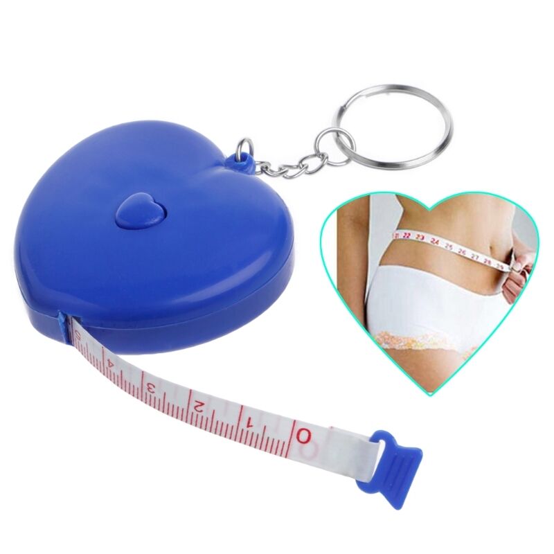 1.5m Keychain Portable Retractable Ruler Heart-shaped Tape Measure 4.92ft