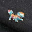 The New Drip Chinese Wind Lion Mascot Textured Cardigan Brooch Brooches Wom P2S4