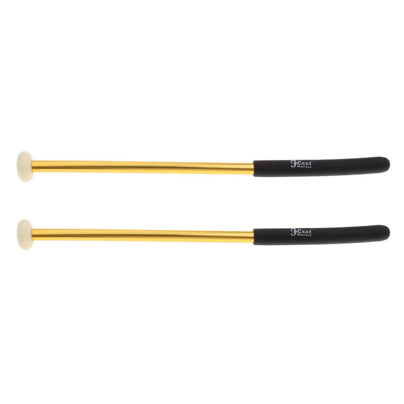 1 Pair Snare Drum Hammer Mallet w/ Golden Metal Handle Percussion Accessory
