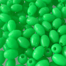 200pcs Luminous Fishing Beads Plastic Assorted Oval Shaped Bead 6x10mm 1.2mm