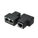 RJ45 Splitter Adapter 1 to 2 Ways Dual Female Connector Ethernet Cable LAN Port