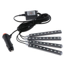 RGB 9 LED Strip Bluetooth Phone App Control Car Interior Atmosphere Lights