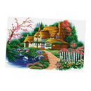 1 Set Stamped Cross Stitch Kits 11CT Embroidery Cloth Rural Cottage 31x22in