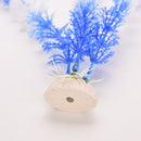 White Blue Plastic Grass Underwater Ornament for Fish TankBX