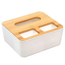 Wooden Tissue Box Holder Remote Control Pen Desk Storage Box For Home And