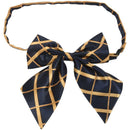 Women's Ruffled Grid Prints Bowtie Neckwear Ornament