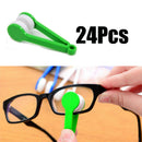 24x Mini Microfiber Spectacles Eyeglasses Cleaner Cleaning Brush Soft Green