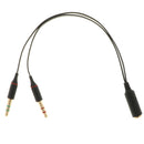 Computer Headphone Splitter, 3.5mm Female to 2 Double 3.5mm Male Headphones