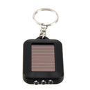 Solar Energy 3 Light LED Electric Torch Key Chain Accessory Black A