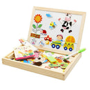 Kids Magnetic Drawing Board Wooden Children Puzzles Educational Puzzle T HTR