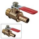 8mm Brass Ball Valve Male Threaded Shut Off Drain Gas Red Fluid Y9F4 A+ X0M5