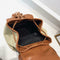 Leather Woven Backpacks Women Tassel Flap Schoolbags Knapsack (Light Brown) A#S