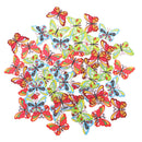 100 Mix Butterfly Sewing Buttons Wooden Craft Embellishment Scrapbook Button