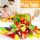 6xFruit Role Play Fruit Vegetable Food Cutting Set Reusable Pretend Kitchen AL