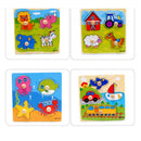 Adjustable Wooden Colorful AnimalBrick Puzzle Baby Kid Toddler Educational FT