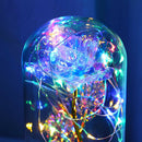 LED Foil Rose Glass Dome Fairy String Night Light for Valentine (Proposal) A