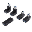 5 in 1 USB 3.0 A Male to Female 90 Degree+Straight Angled Adapter Connector O3C6