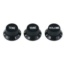 3pcs Plastic Electric Guitar Bass Volume Knob Potentiometer Caps(Black) A