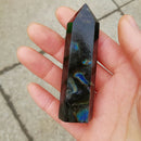 3pcs Natural Labradorite Quartz Spectrolite Crystal Obelisk Point Healing Gift