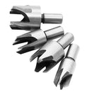 4pcs Practical Wood Plug Cutter Drill Bit Set Straight and Tapered Taper Cutting