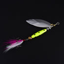 Fishing lure spoon bait rotating fishing with feather treble hook tackle 10g L&M