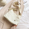 Women Simple Underarm Handbag Daisy Flower Portable Shoulder Bags (White)