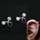 Stainless Steel Crystal Twist Ear Cartilage Helix Body Piercing Earring Stud H7