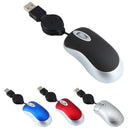Mini USB Wired Mouse Retractable Cable Tiny Small Mouse 1600 DPI Optical Co P2B1