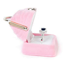 Handbag-Shape Ring Gift Box Jewelry Storage Case Velvet Pink