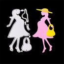 Shopping Pregnant Woman With Hat Cutting Dies Embossing Stencils Decor BX