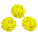 12 pcs 3cm Rattan wicker ball for garden, Wedding, Party decoration (yellow
