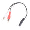 3.5mm 1/8'' Stereo Female To 2 Male RCA Jack Adapter Y Audio Cable Split TO