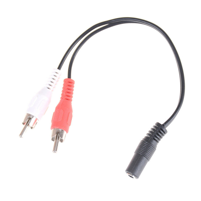 3.5mm 1/8'' Stereo Female To 2 Male RCA Jack Adapter Y Audio Cable Split TO