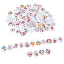 50Pcs Random Mixed Christmas Pattern Wooden decorative Buttons For Sewing De  FT