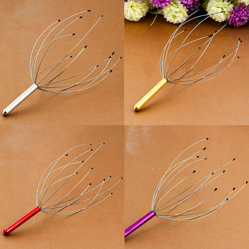 1x Head Massager Octopus Tackle Stress Head Neck Scalp Release Relax Wire G1Q2
