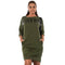 Autumn Winter Women's Large Size Dresses Casual Elegant Style Pockets Lette I6B7