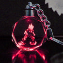 Dragon Ball Z Saiyajin Son Goku Trunks Crystal Key Ring Chain LED Light Pendant