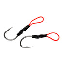 Lot of 5 Assist Hooks 3/0 Carbon Steel Jigging Fishing Hook with PE Line