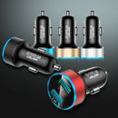 Dual USB Ports Car Charger 3A Fast Charging Adapter LED Socket Lighter Accessory