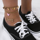 Bohemian Multilayer Butterfly Alloy Anklets Women Foot Chain Bracelet JewelSEAU