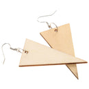 Fashion Ethnic Wood Geometric Triangle Women Earrings Hook Drop DIY Craft