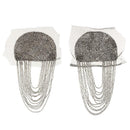 1 Pair Women Fashion Beads Tassel Punk Brooch Epaulet Shoulder Board Mark