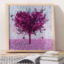 Purple Love Heart Tree Landscape Diy 5D Diamond Embroidery Crystal Full Spe