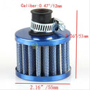 12mm Blue Car Motor Clean Fresh Air Cold Air Intake Filter Turbo Vent Crankcase