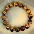 Men's 8mm Natural African Roar Natural Tiger's Eye Stone Round Beads Bracelet